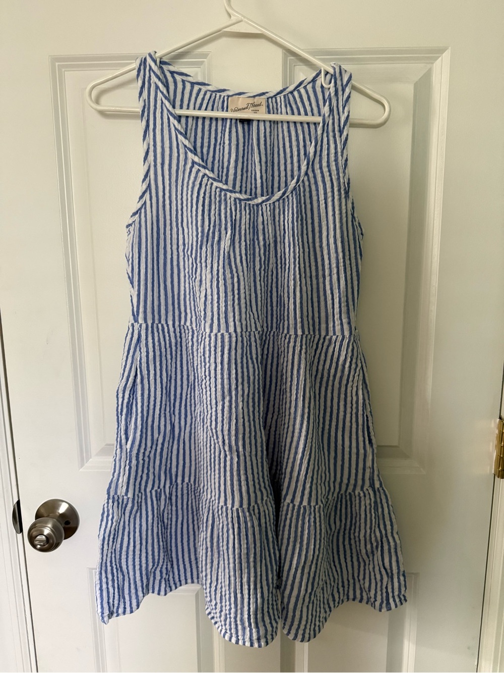 Universal Thread 100% Cotton Blue & White Stripe Sun Dress - Picture 3 of 6